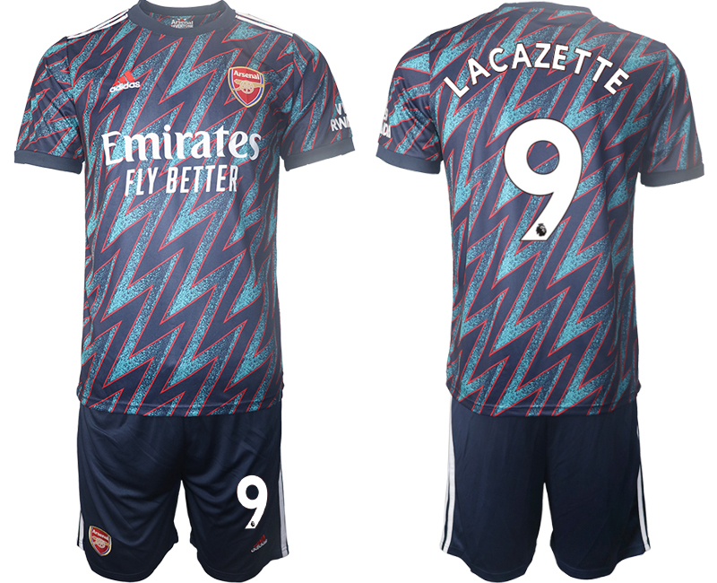 Men 2021-2022 Club Arsenal away blue #9 Soccer Jersey->arsenal jersey->Soccer Club Jersey
